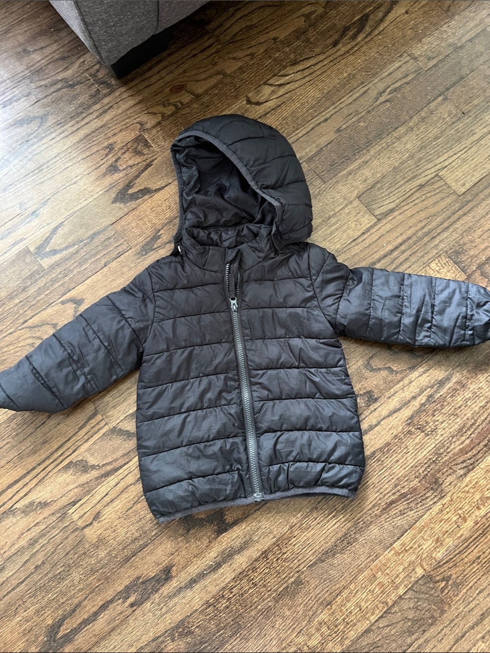 H&M Kids Black Hooded Quilted Puffer Jacket